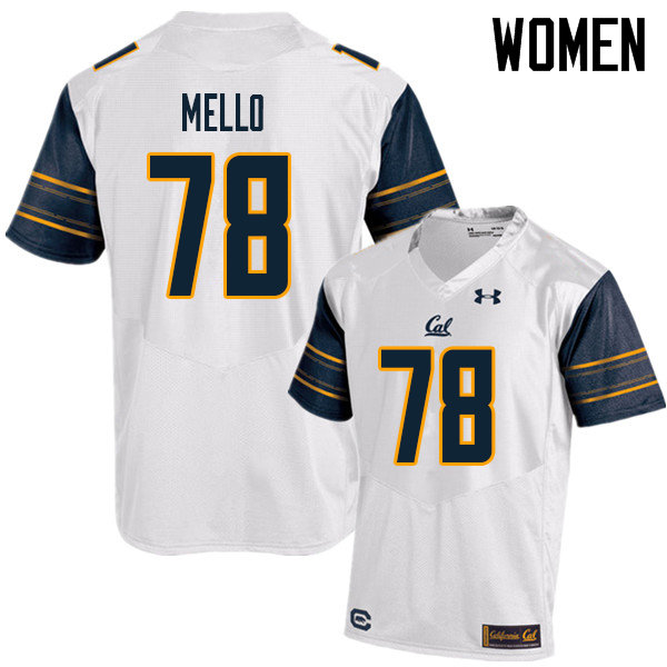 Women #78 Brandon Mello Cal Bears UA College Football Jerseys Sale-White
